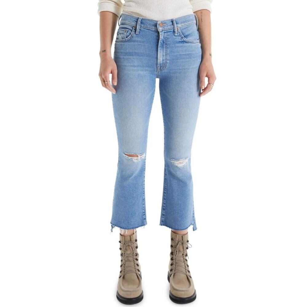 Mother The Insider Crop Step Fray Thrilling Shots Distressed‎ Jeans Size 25 $238